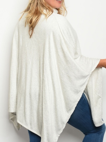 Love in Jackets & Blazers - Plus Size 1X Oatmeal Poncho